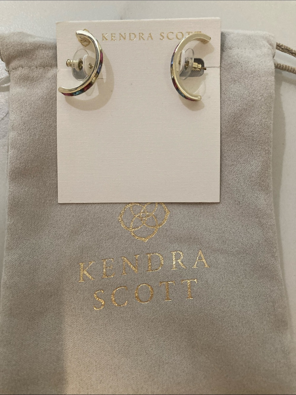 Kendra Scott Gold Crescent Stud Earrings